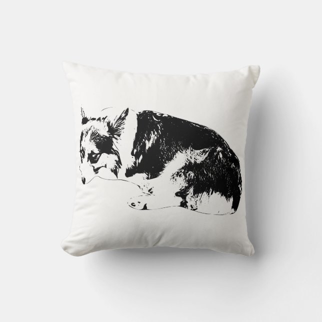 Almofada Sofa Ink, Corgi Gentil (Frente)