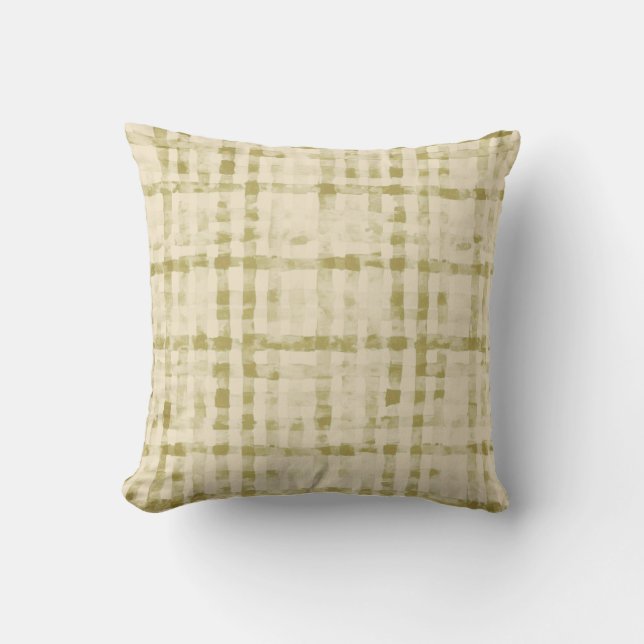 Almofada Soft Beigi, Khaki Checkered Pattern,Simple, Modern (Frente)