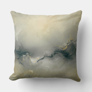 Almofada Soft Black Champagne Gold Warm Gray Abstract Print