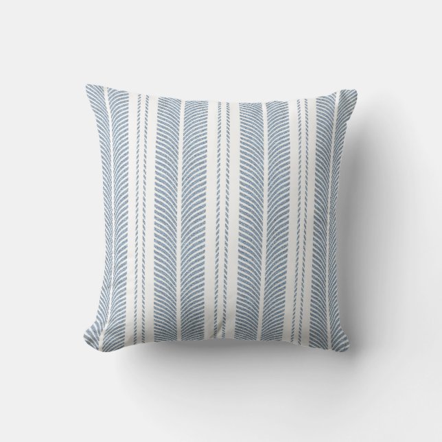 Almofada Soft Blue Herringbone Fern Striped Pattern (Frente)
