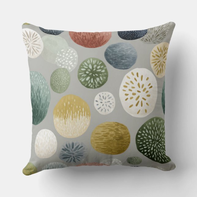 Almofada Soft Botanical Watercolor Throw Pillow – 2 Modern  (Verso)
