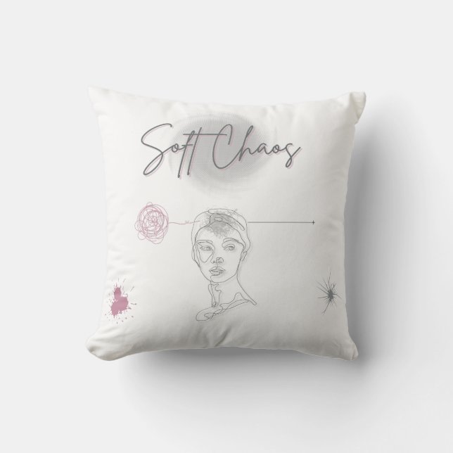 Almofada Soft Chaos - Artistic Line Face Pillow  (Frente)