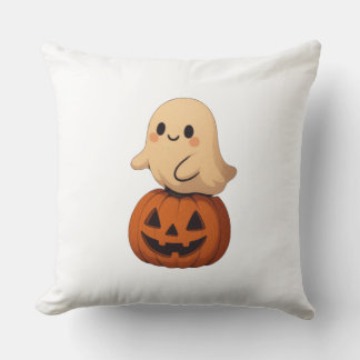 Almofada Soft Halloween pillow featuring a cute ghost on a