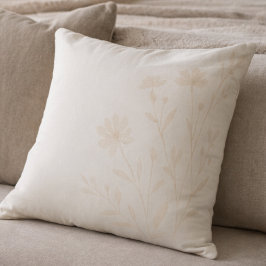 Almofada Soft Ivory Florals Throw Pillow