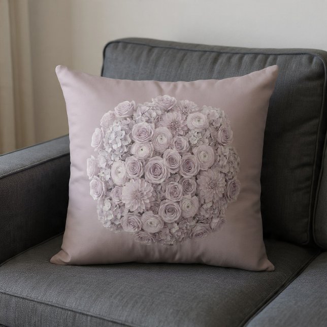 Almofada Soft Lavender & Pale Grey Floral (Criador carregado)