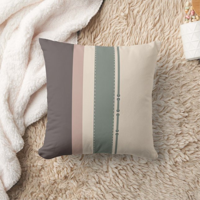 Almofada Soft Neutral Striped Throw Pillow – Minimalist (Cobertor)