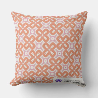 Almofada Soft Orange & Pink Floral Geometric Pillow – Moder