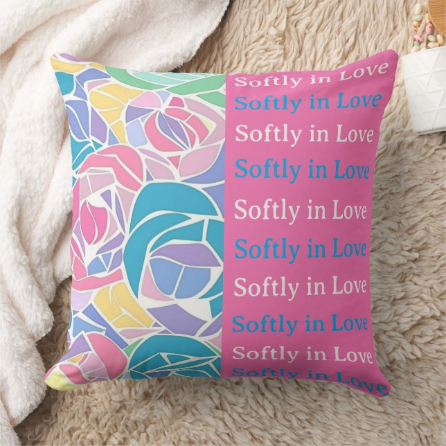 Almofada Soft Pastel Rose Love - Softly in love (Cobertor)