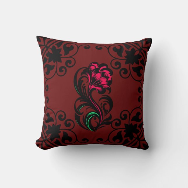 Almofada Soft Personalizado de Paisley Crimson Elegante (Frente)
