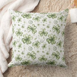 Almofada Soft Shamrock Whispers in Watercolor Green
