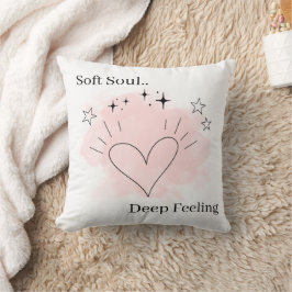 Almofada Soft Soul Throw Pillow – Customizable Text