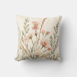 Almofada Soft Watercolor Botanical Floral Cushion