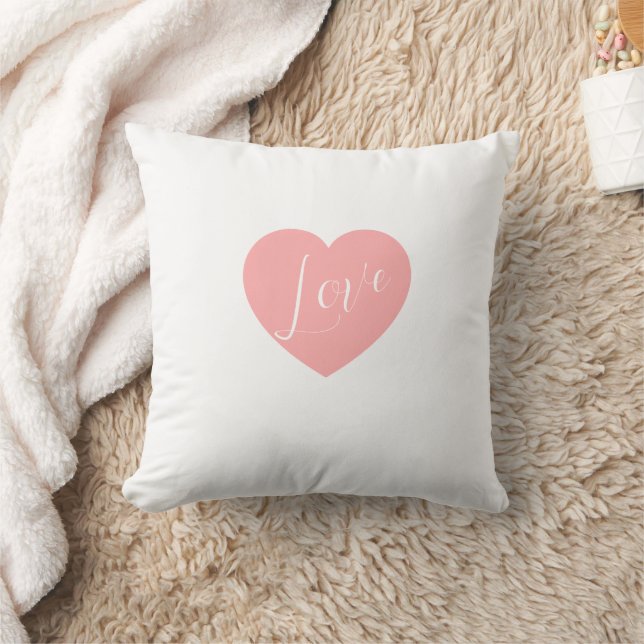Almofada Soft White "Love" Heart Accent Pillow – Romantic H (Cobertor)