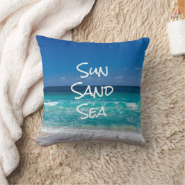 Almofada Sol Areia Mar Praia Tropical Água Turquesa