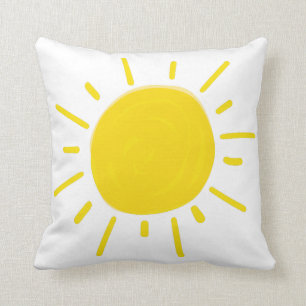 Almofada Sol Pintado Caprichoso Amarelo Sol