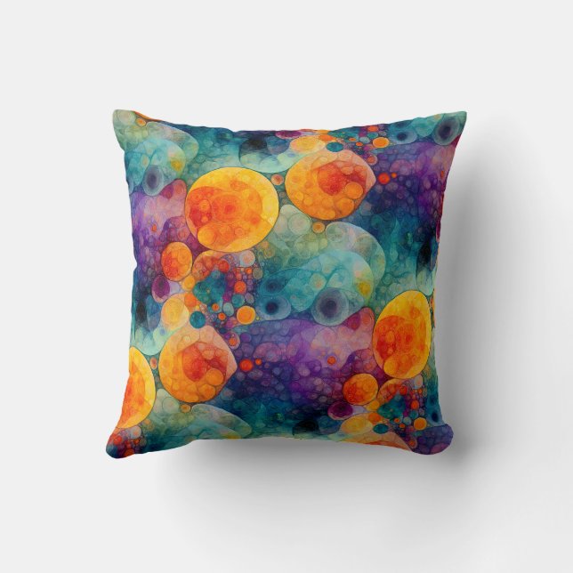 Almofada Solar Drift Vibrant Fractal Art Abstract Pattern (Verso)