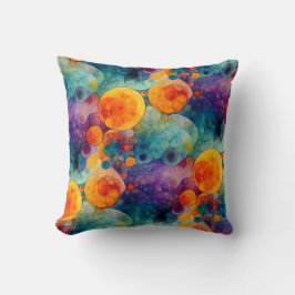 Almofada Solar Drift Vibrant Fractal Art Abstract Pattern