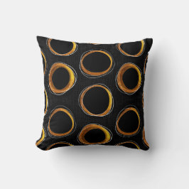 Almofada Solar Eclipse Mid-Century Modern Black & Gold