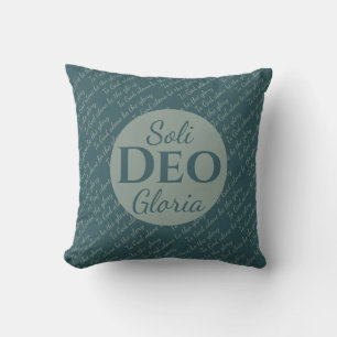 Almofada Soli Deo Gloria para DEUS SER O GLORY Green Teal