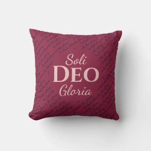 Almofada Soli Deo Gloria para DEUS SER O Marinho Burgundy G