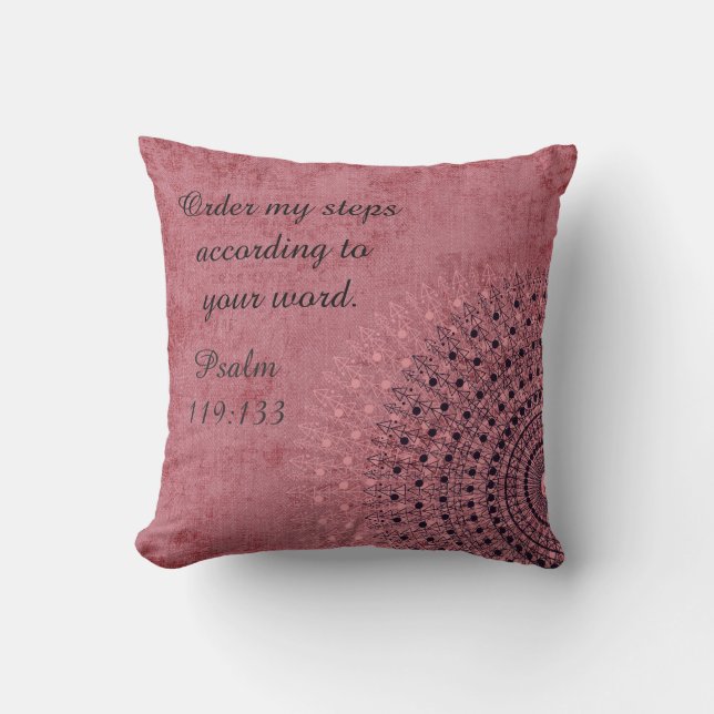 Almofada Solicitar meu Travesseiro de Rust Doily Psalm 119 (Frente)