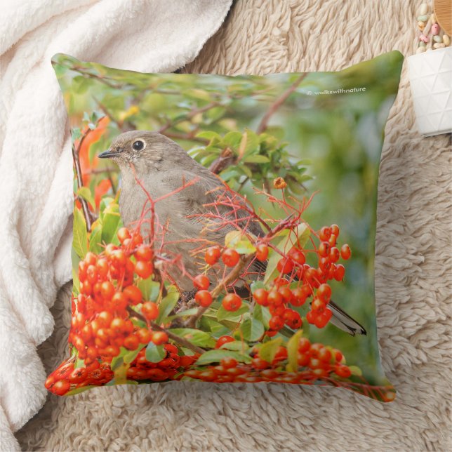 Almofada Solitaire Songbird de Townsend em Pyracantha (Cobertor)