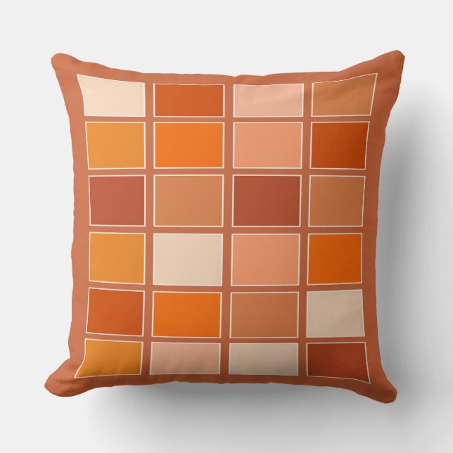 Almofada Sombras de Blocos Laranja (Frente)
