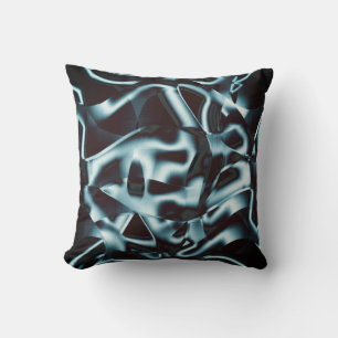 Almofada Sombras de prata azul em fitas de abstrato para ci