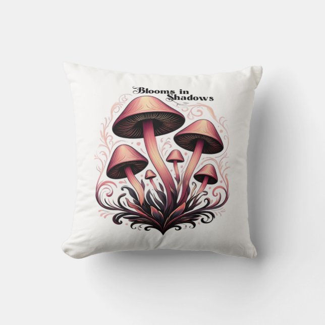 Almofada Sombras de Sangue - Whimsigoth Mushroom Art Pastel (Frente)