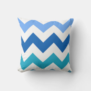 Almofada Sombras do Travesseiro Chevron Zig Zag Azul