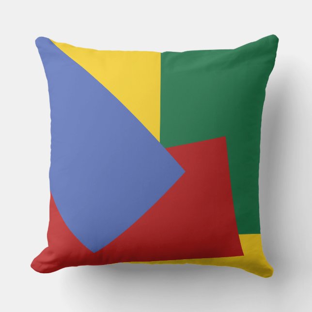 Almofada Somente cores GEO azul verde-amarelo (Frente)