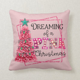 Almofada Sonhando Com Luzes De Marque De Natal Rosa
