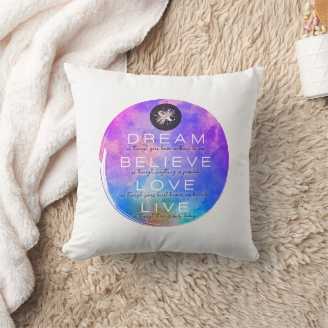 Almofada Sonho Bonito Acredite no Amor Inspirativo (Cobertor)
