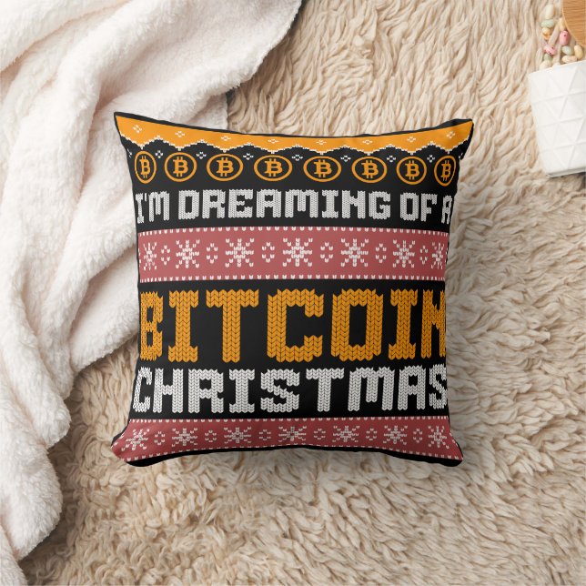 Almofada Sonho com um padrão de kit Faux CHRISTMAS BITCOIN (Cobertor)