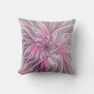 Almofada Sonho cor-de-rosa da flor do Fractal, teste padrã