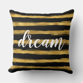 Almofada Sonho de Black and Dourado Glam Stripes