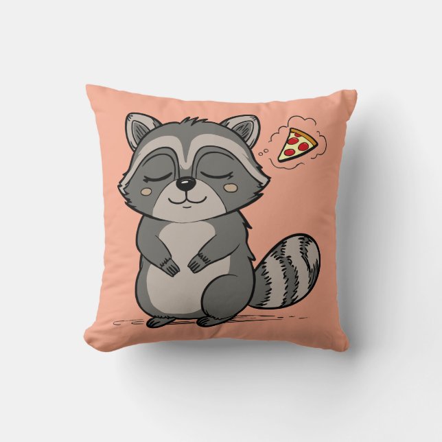 Almofada Sonho de Raccoon - Pizza! (Frente)