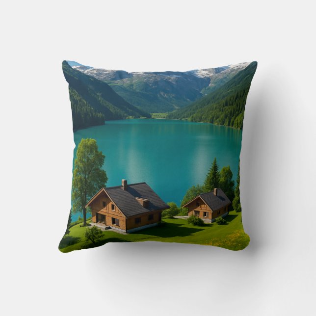 Almofada "Sonho nos Alpes: Lago Turquesa" (Verso)