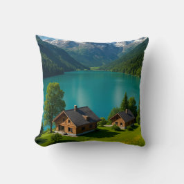 Almofada "Sonho nos Alpes: Lago Turquesa"