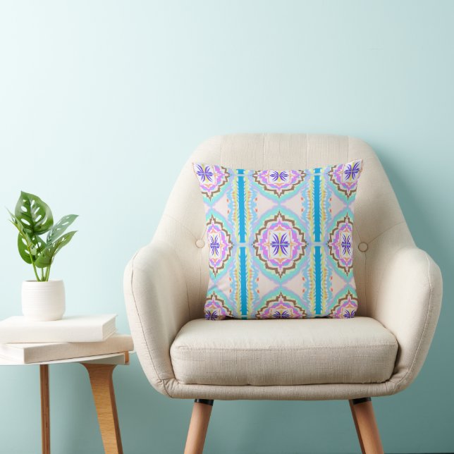 Almofada Sonho Pastel Boho Geométrico Kaleidoscópio (Cadeira)