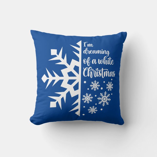 Almofada Sonho Reversível Com Floco De Neve De Natal Branco (Frente)