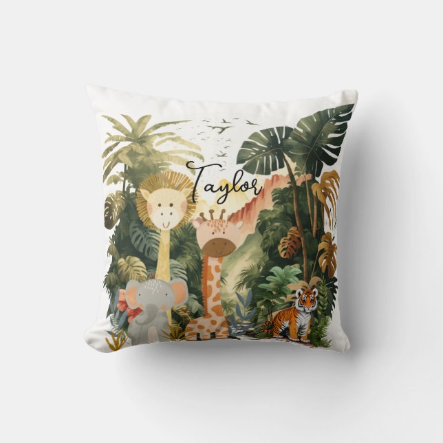 Almofada Sonho Safari Exótico de Animais da Selva (Frente)