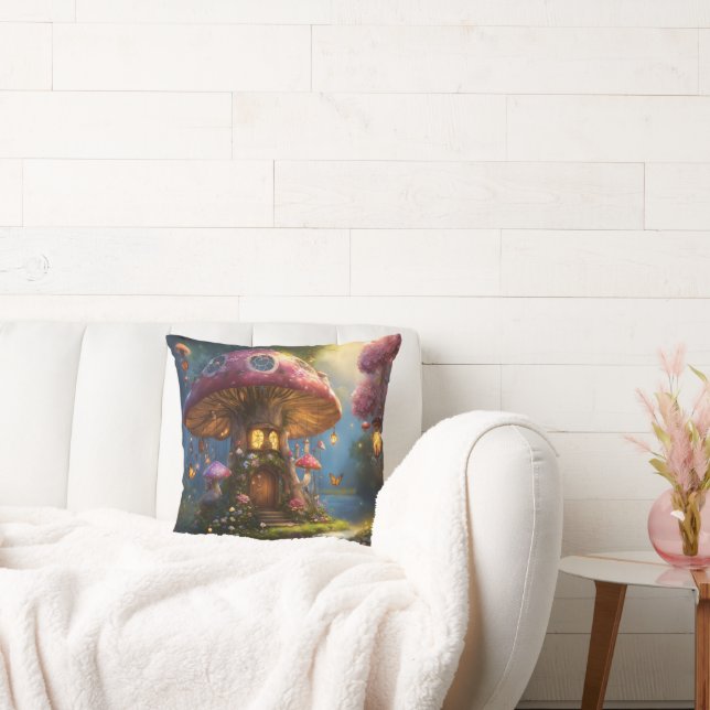 Almofada Sonhos de cogumelo: Cushion suave para cada espaço (Sofá)