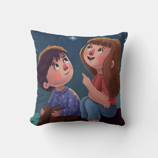 Almofada Sonhos de Noite Estrelada – Travesseiro Infantil C (Frente)