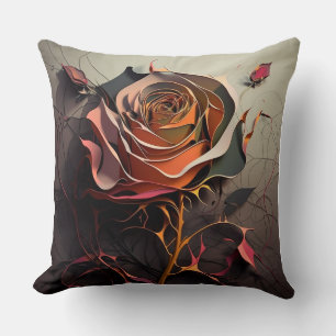 Almofada Sonhos de rosa: Travesseiro Decorativo de Rosa de
