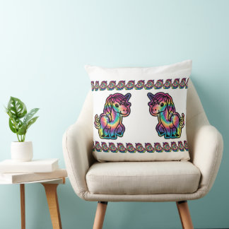 Almofada Sonhos de Tie Dye: O Unicórnio Vibrante