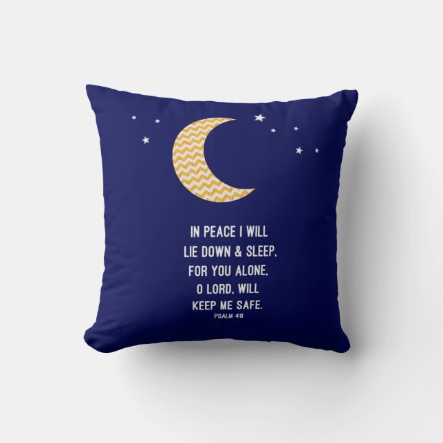 Almofada Sono calmo, lua, verso do fundo do marinho (Frente)