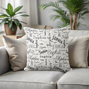 Almofada Sophia Typografia Black White