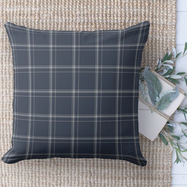 Almofada Soquete De Xadrez Azul E Branco Da Casa Farmada Mo (throw pillow farmhouse pillows country plaid throw pillow  blue)