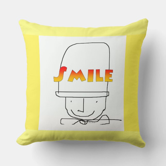Almofada Sorria Amarelo Sol Feliz Upbeat (Frente)